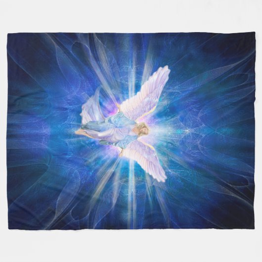 V009-Angel 5 Blue Fleece Deken (Voorkant (Horizontaal))