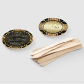 V1 Art Deco Gold Round Wedding Menu Kaart Handwaaier (Niet-gemonteerd)