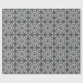 v1. Black White Geometric Web Star-cadeaupapier Cadeaupapier (Vlak)