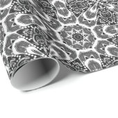 v1. Black White Geometric Web Star-cadeaupapier Cadeaupapier (Rol Hoek)