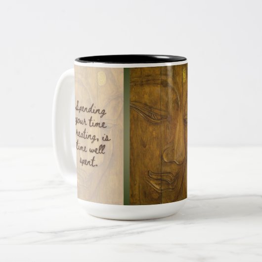 V1 BuddhaVandaag #5 zen Mok - Buddha Roos & Quote (Voorkant links)