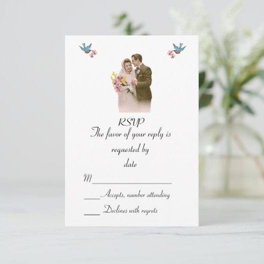 V21 Wedding Invitation RSVP Kaartje (Staand voorkant)