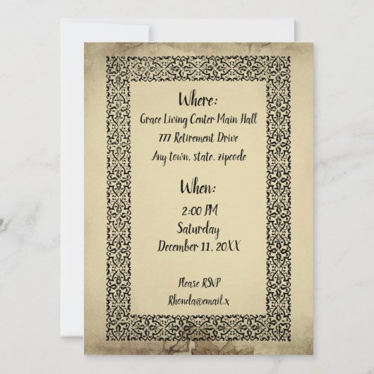 V2 Antiek Storybook 100e verjaardag Kaart (Achterkant)