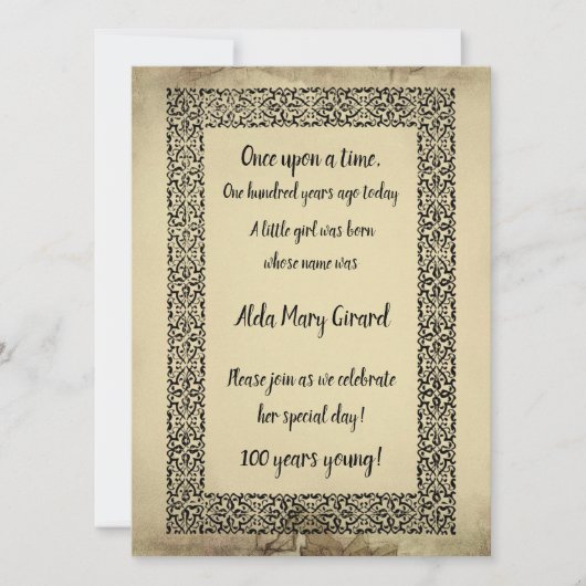V2 Antiek Storybook 100e verjaardag Kaart (Voorkant)