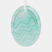 V2 Aqua Zee Waves Memorial Keepslag Suncatcher Glas Ornament (Voorkant links)