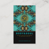 V2 Blauwgroen Gold Eastern Sparkle OM Yoga Visitek Visitekaartje (Achterkant)