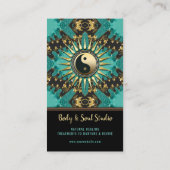 V2 Blauwgroen Gold Eastern Sparkle Yin Yang Visitekaartje (Achterkant)