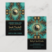 V2 Blauwgroen Gold Eastern Sparkle Yin Yang Visitekaartje (Voorkant / Achterkant)