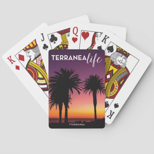 V2. DRIE PALMS TERRANEA life PAARS SINAASAPPEL SUN Pokerkaarten (Achterkant)