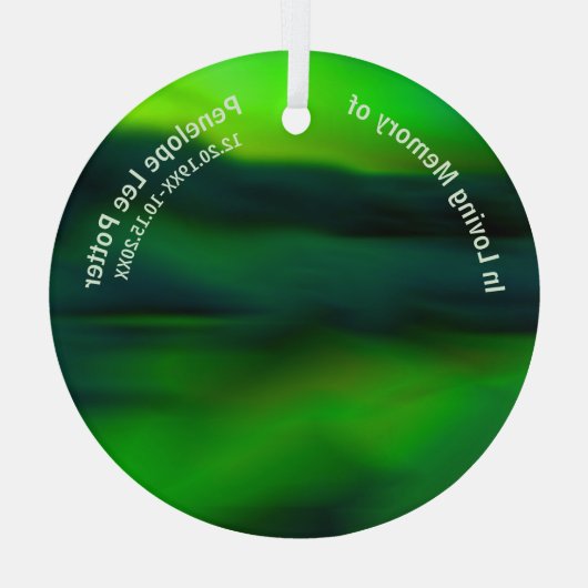 V2 Green Northern Lights Memorial Suncatcher Glas Ornament (Achterkant)