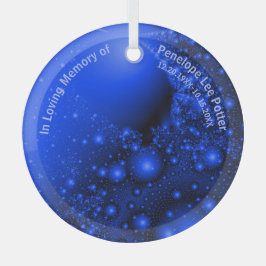 V2 Kobalt Blue Fractal Memorial Suncatcher Glas Ornament