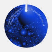 V2 Kobalt Blue Fractal Memorial Suncatcher Glas Ornament (Achterkant)