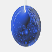 V2 Kobalt Blue Fractal Memorial Suncatcher Glas Ornament (Voorkant links)