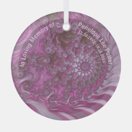 V2 Lavender Nautilus Fractal Memorial Suncatcher Glas Ornament