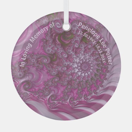 V2 Lavender Nautilus Fractal Memorial Suncatcher Glas Ornament (Voorkant)