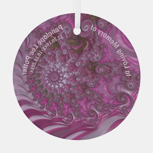 V2 Lavender Nautilus Fractal Memorial Suncatcher Glas Ornament (Achterkant)