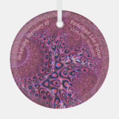 V2 Roze Octopus Fractal Memorial Suncatcher Glas Ornament (Voorkant)