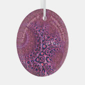 V2 Roze Octopus Fractal Memorial Suncatcher Glas Ornament (Voorkant Rechts)