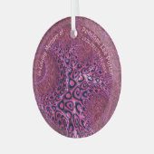 V2 Roze Octopus Fractal Memorial Suncatcher Glas Ornament (Voorkant links)