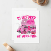 V2dj School Bus Driver Leopard Breast Cancer Aware Notitiekaartje (Voorkant / Achterkant in situ)