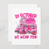 V2dj School Bus Driver Leopard Breast Cancer Aware Notitiekaartje (Voorkant / Achterkant)