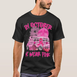 V2DJ School Bus Driver Leopard Breast Cancer Aware T-shirt