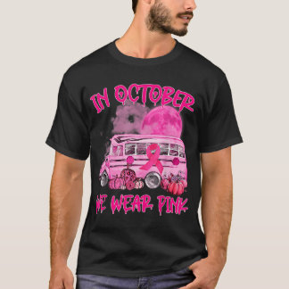 V2DJ School Bus Driver Leopard Breast Cancer Aware T-shirt