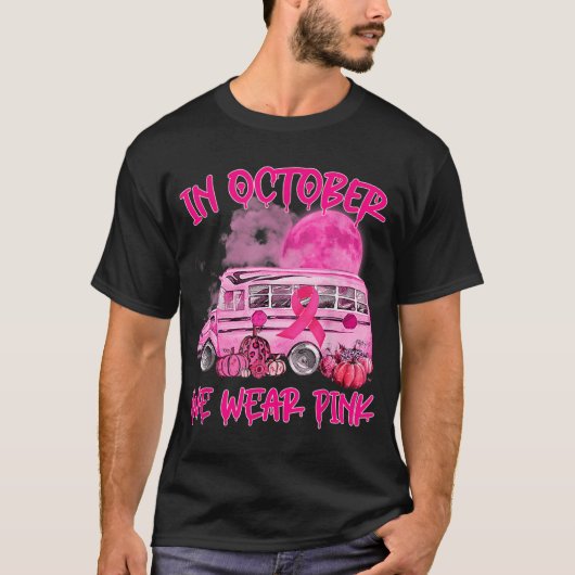 V2DJ School Bus Driver Leopard Breast Cancer Aware T-shirt (Voorkant)
