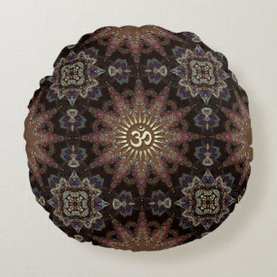 V3- Bohemiaanse geest OM Yoga Round Cushion Rond Kussen