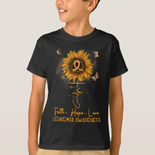 V5AZ Zonnebloem Oranje Lint Christelijke Leukemie  T-shirt