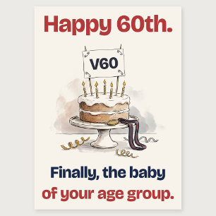 V60 Taart Grappige 60e Verjaardagkaart voor een Ha Kaart