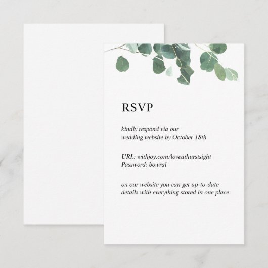 V7 Aquarel verlaat ChloeNick RSVP Informatiekaartje (Voorkant / Achterkant)