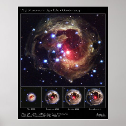 V838-MonocerotisLightEcho-2005-02 Poster (Voorkant)
