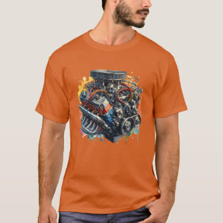 V8-automotor kunst familie vintage vintage t-shirt