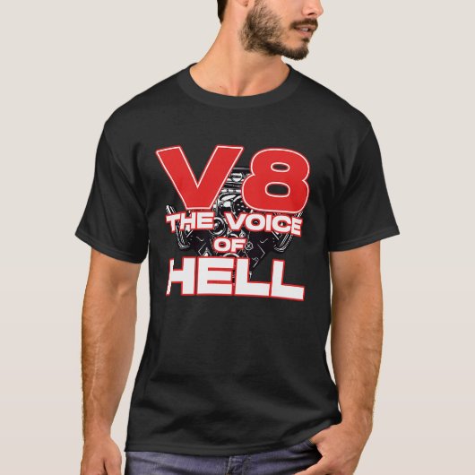 V8 Car Tuning Cylinder Workshop The Voice of Light T-shirt (Voorkant)
