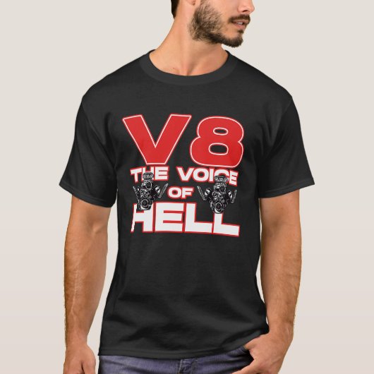 V8 Car Tuning Cylinder Workshop The Voice of Light T-shirt (Voorkant)