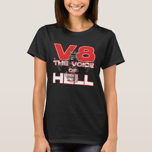 V8 Car Tuning Cylinder Workshop The Voice of Light T-shirt (Voorkant)