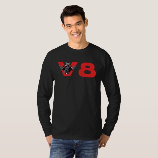V8 Car Tuning Engine Workshop T-shirt (Voorkant volledig)