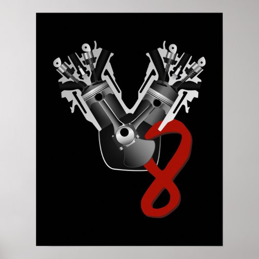V8-motor Poster (Voorkant)