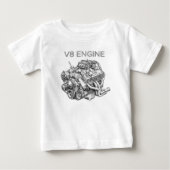 V8-motor potloodschets tekening (Voorkant)