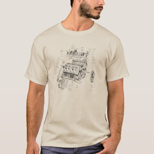 V8-motor T-shirt (Voorkant)