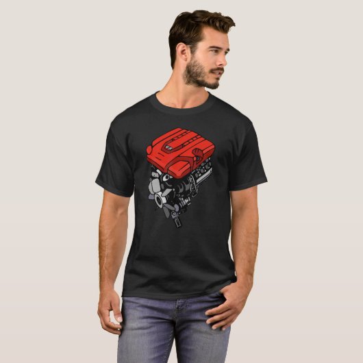 V8-motor T-shirt (Voorkant volledig)