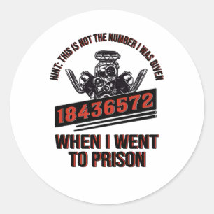 V8 Motor Ventilator auto zuiger 8 cilindervormig Ronde Sticker