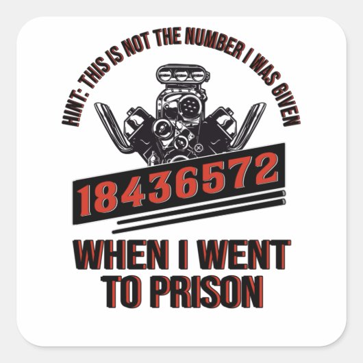 V8 Motor Ventilator autozuiger 8 cilindrisch Vierkante Sticker (Voorkant)