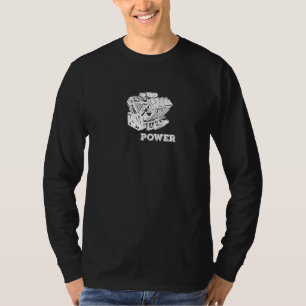 V8-motorblok voor acht cilinderventilatoren t-shirt