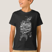 V8-motordiagram T-shirt (Voorkant)