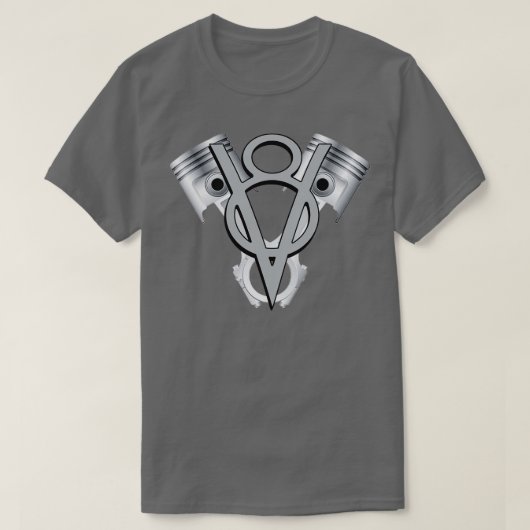 V8 Motorzuiger Amerikaanse spierwagen T-shirt (Design voorkant)