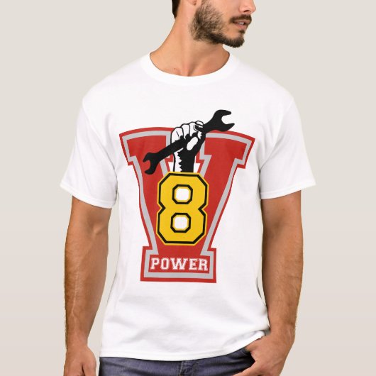 v8 power t-shirt (Voorkant)