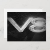 V8 Shining Chrome Glow  Auto Black White Briefkaart (Voorkant / Achterkant)