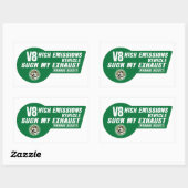 V8 SUV Sticker (Groen op Wit 4 pak (Vel)